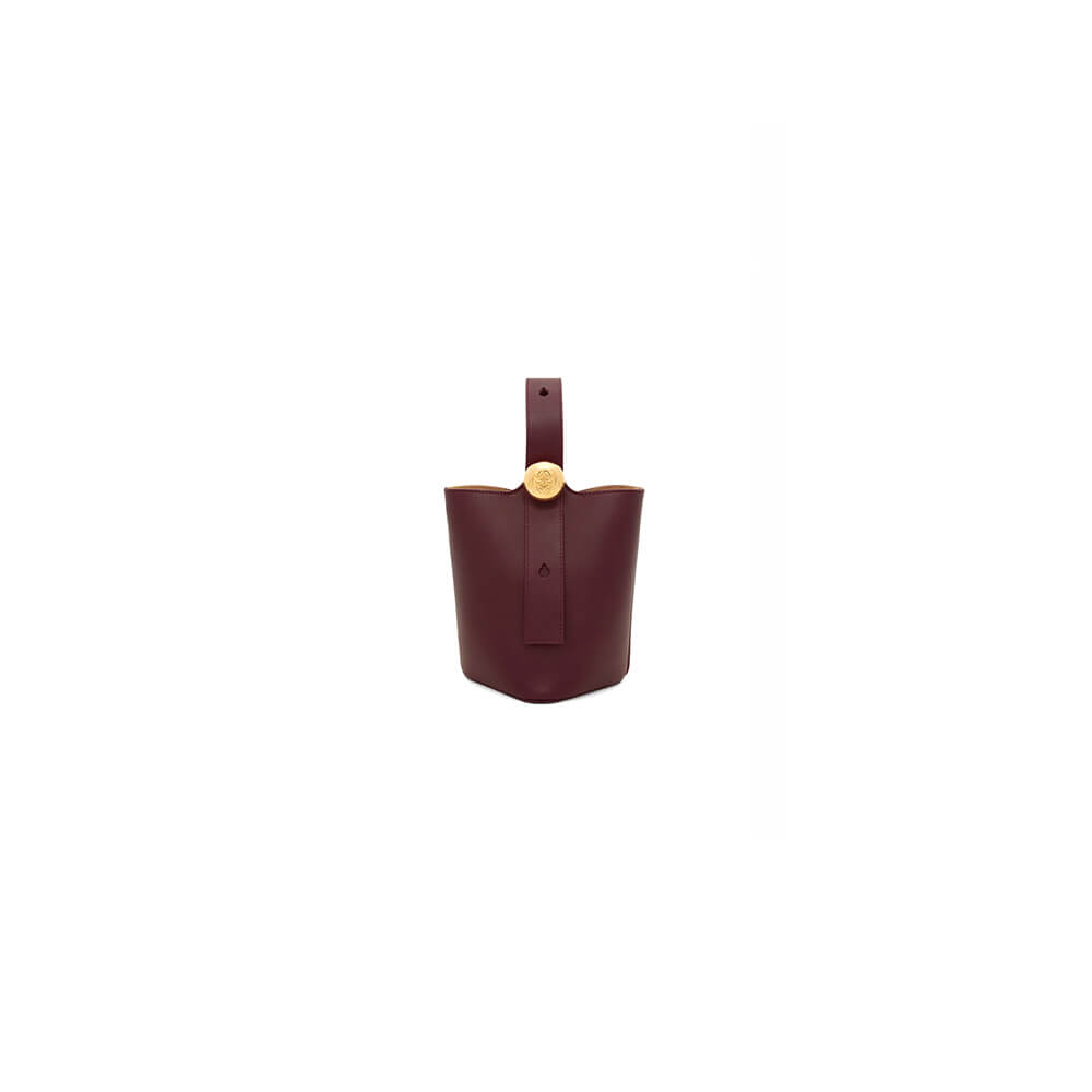 LOEWE Mini Pebble bucket in smooth calfskin(high-end grade)