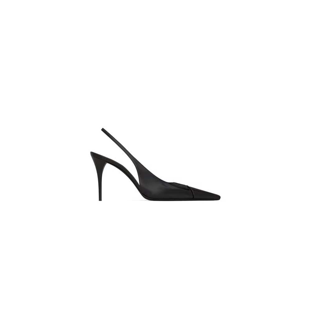 YSL Babylone Breteuil Slingback Pumps in Smooth Leather